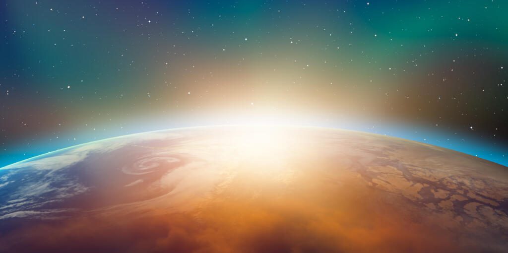 Planet,Earth,With,A,Spectacular,Sunset,"elements,Of,This,Image